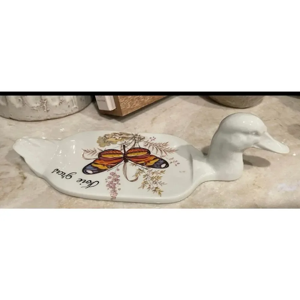 Vintage Porcelain Duck shaped pate’ tray French